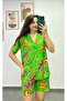 Shorts with Elastic Waist and Shirt Detail on Top Pajama Set - 2