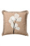 Floral Orchid Pattern Fringed Pillowcase - Botanical Powder Cream Mink Tassel Throw Pillow Cover