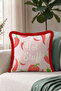 Hot Stuff Biber Pop Art Fringed Pillowcase - Retro Pink Red Burgundy Tassel Throw Pillow Cover - 5