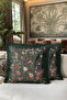 Birds and Flowers Spring Pattern Fringe Pillowcase - Botanical Bohemian Green Cream Tufted Throw Pillow Cover - 5