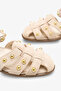 Lisbon Women's Genuine Leather Sandals - Beige Suede - 5