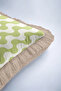 Retro Wave Pattern Fringed Pillowcase - Geometric Bohemian Nordic Mink Tassel Throw Pillow Cover - 8