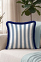 Striped Stylish Marine Fringed Pillowcase - Sailor Modern Blue White Navy Blue Tassel Throw Pillow Cover - 4