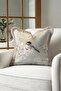 Birds and Flowers Spring Nature Design Fringed Pillowcase - Gray Mink Tassel Throw Pillow Cover - 2