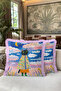Cute Cat Cloud Moon Star Fairy Tale Fringed Pillowcase - Sky Pink Tassel Throw Pillow Cover - 5