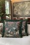Exotic Japanese Garden Crane Fringed Pillowcase- Far East Green Pink Gray Tassel Throw Pillow Cover - 2