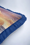 Coastal Sunset Retro Fringe Pillowcase - Vintage Surf Blue Navy Tassel Throw Pillow Cover - 8
