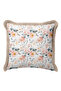 Floral Pastel Peony Fringed Pillowcase - Romantic Spring Powder Mink Tassel Throw Pillow Cover - 4