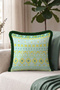 Ethnic Turquoise Geometric Fringed Pillowcase-Authentic Aztec Mint Yellow Black Tassel Throw Pillow Cover - 7