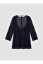 Ozmarka New Season Crew Neck Patterned Women's Beach Dress - 3