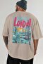 London England 3 Beige Oversize Country City Back Printed Unisex T-Shirt 100% Cotton Premium - 5