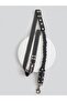 Dog Walking Leash 2.5 cm Wide Striped Column Cord and Flexible Rubber Black