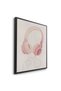 Minimalist Pink Headphones Kids Wall Art | Portrait Framed Canvas Print | Luxury Modern Decor for Kids Room - 3