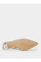 Silver Rhinestone Pointed Toe Slingback Pumps - 6