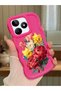 Realme C51 Compatible Case Camera Protector Red Silicone Couple Phone Case Floral Pattern
