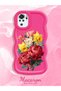 Redmi Note 10 4g Compatible Case Camera Protector Red Silicone Couple Phone Case Floral Pattern - 2