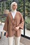 Double Lace-Up Long Kimono 262353- Camel