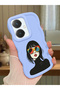 Vivo Y27 Compatible Case Camera Protector Blue Silicone Couple Phone Case Girl Pattern