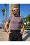 Azure Mare Men's Slim Fit 2-Button Polo T-Shirt