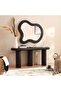 HARPER - CONSOLE TABLE WITH MIRROR WOOD - BROWN