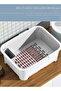 Dish Drying Rack with Lid, Large Dish Rack for Kitchen Cabinets, Plastic Dish Drainer with Drainboard Tray, Kitchen Plate Cup Tray Cutlery Drainer, Space Saving Kitchen Countertop Organizer - 6