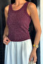 بلوزة كاميسول بحجر أمامي بلون البرقوق - 3