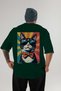 Tarz Kedi Oversize Back Printed Green T-Shirt Unisex 100% Cotton Premium Design Streetwear - 2