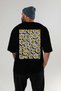 Daisy Emoji Oversize Back Printed Black T-Shirt Unisex 100% Cotton Premium Design Streetwear - 5