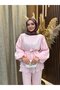 Vina Layered Ruffle Detailed Belted Double Set |   Pink - 7