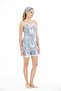 Women's 100% Viscose Bandana Floral Patterned Lace Rope Strap Shorts Set - 8