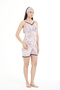 Women's 100% Viscose Bandana Floral Patterned Lace Rope Strap Shorts Set - 5