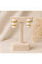Women's Stone-Looking Gold Spiral Detailed Statement Earrings - 2