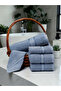 - 6 Pcs Towel Set, Amani Touch, 100% Cotton, 550 GSM, BLUE, 2pcs Bath Towel 70cmx140cm, 2 Pcs Hand Towel 40cmx70cm, 2Pcs Face Towel 33cmx33cm, Ultra Soft and Absorbent, Quick Drying - 3