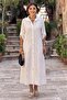 White Sequined Floral Italian Dress - 3