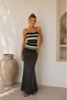Women's Striped Strap Knitwear Maxi Dress Fitted Long Summer Dress - 2