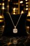 Luxurious Figured Statement Necklace with Zircon Stones - 2