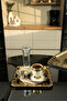 Set of 4 Square Stainless Steel Trays – Decorative Coffee and Tea Serving Tray with Embossed Pattern Versay - 3