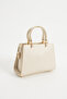 Cream Women's Crossbody Hand and Shoulder Bag with Gold Accessories - 4