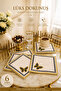 Set of 6 Premium Butterfly Embroidered Presentation Napkins Gold Embroidered Coffee Side Serving Napkins