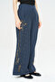 Women's Intensely Stone and Bead Embroidered Palazzo Trousers - 2