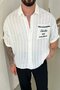 Back Lettering Detailed Design Box Fit Shirt White - 2