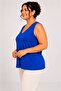 Women's Plus Size Casual Blouse - Front and Back V-Neck Ribbed Tank Top - 4
