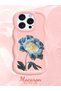 iPhone 15 Pro Max Compatible Case with Camera Protection Pink Silicone Couple Phone Case with Floral Pattern - 2