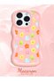 iPhone 15 Pro Compatible Case with Camera Protection Pink Silicone Couple Phone Case with Floral Pattern - 2