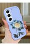 Tecno Camon 40 Pro 5g Compatible Case Camera Protector Blue Silicone Couple Phone Case Floral Pattern