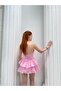 Women's Pink Halter Neck Layered Ruffle Shorts Mini Dress Dcf271 - 7