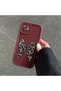 Oppo A5 5g Compatible Case Camera Protector Claret Red Silicone Couple Phone Case Bow Tie Pattern - 6