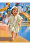 Green Striped, Unisex, Children'S, Towel Poncho / Hooded, Beach, Pool, Bath Poncho (Waterproof Organizer Gift) - 2