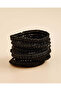 Women Black Plain Hair Elastics Set (10 Piece)