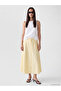 Esvab • Modern & Distinctive Striped A-Line Skirt with Buckle Detail